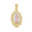 10kt Tri-Color Gold Mens Women Textured Lady Of Guadalupe Religious Charm Pendant