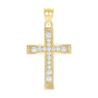10kt Yellow Gold Womens Round Cubic Zirconia Cubic-Zirconia Cross Pendant