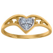 10kt Two-Tone Gold Womens Cubic Zirconia Curved Heart Engagement Band Ring