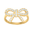 10kt Yellow Gold Womens Cubic-Zirconia Bow Fashion Ring