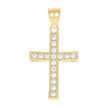10kt Gold Two-Tone Cubic-Zirconia Unisex Cross Religious Charm Pendant