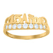 10kt Two-Tone Gold Womens Cubic Zirconia 15 Anos Heart Band Ring