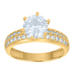 10kt Two-Tone Gold Womens Cubic Zirconia Double Row Engagement Ring 