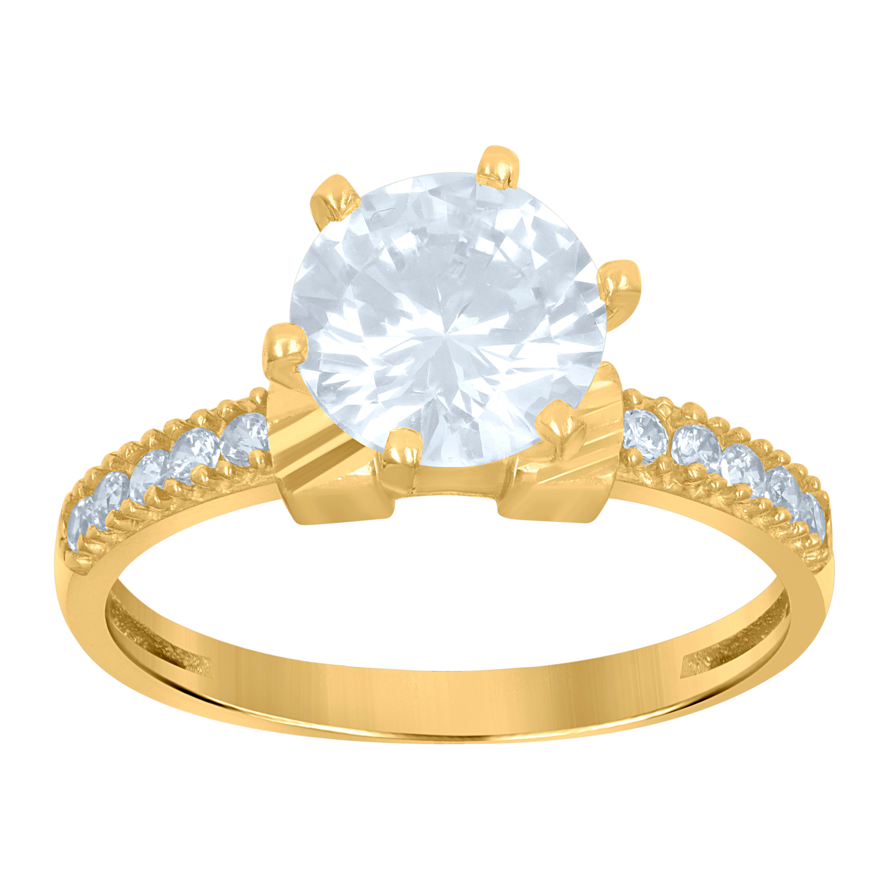 10kt Two-Tone Gold Womens Cubic Zirconia Engagement Ring 