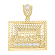 10kt Yellow Gold Mens Cubic-Zirconia Last Supper Religious Pendant