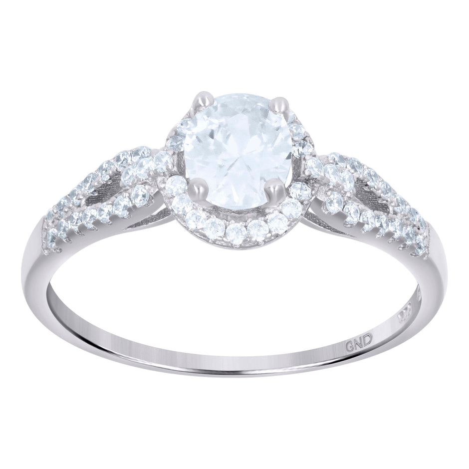 925 Sterling Silver Womens Cubic-Zirconia Fashion Engagement Ring Size 7 - SLV-64493