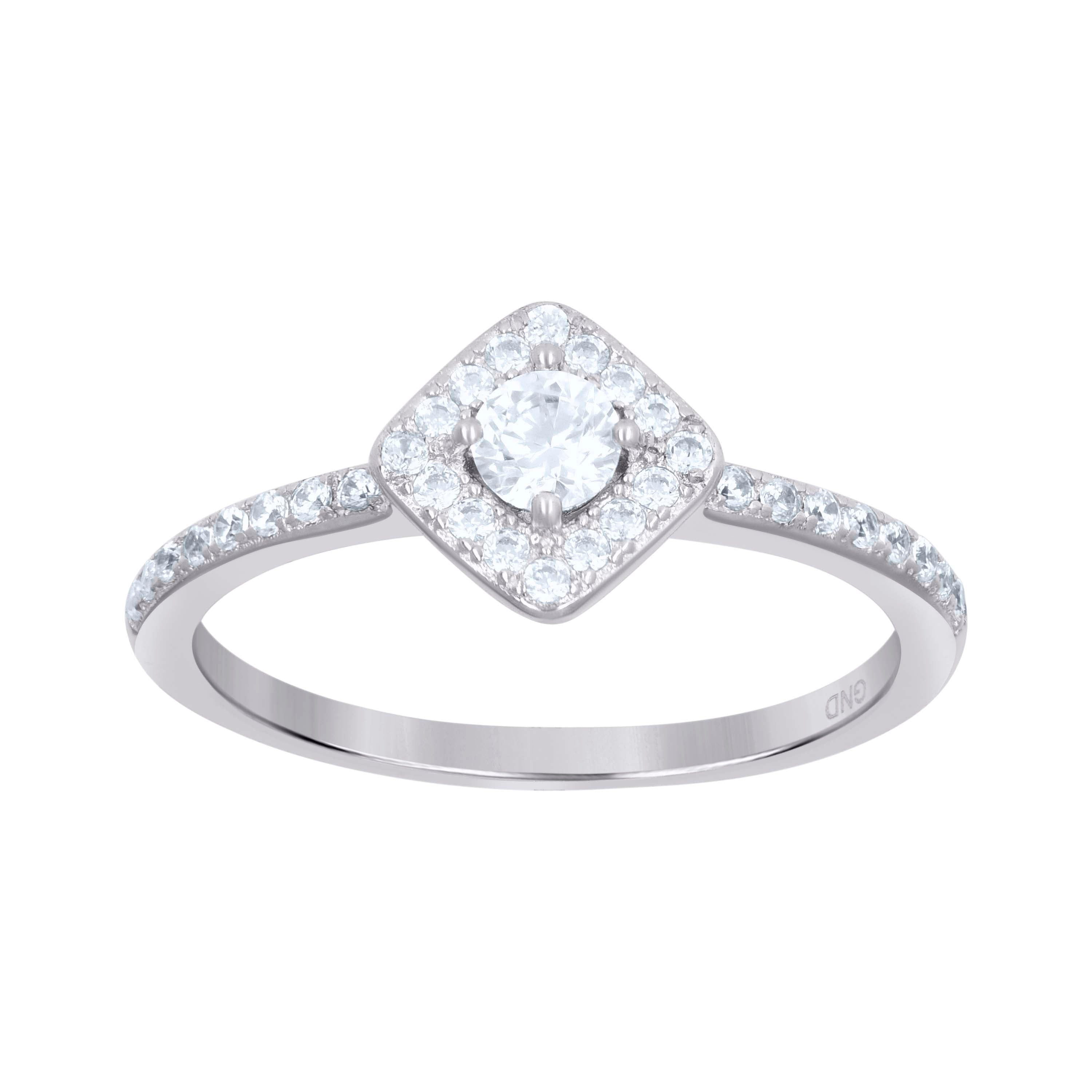925 Sterling Silver Womens Cubic-Zirconia Square Face Fashion Ring Size 9 - SLV-64500