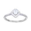 925 Sterling Silver Womens Cubic-Zirconia Square Face Fashion Ring Size 9 - SLV-64500