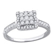 925 Sterling Silver Womens Cubic Zirconia Square Engagement Ring Size 7