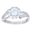925 Sterling Silver Womens Cubic Zirconia Fashion Flower Engagement Ring Size 7 - SLV-64565