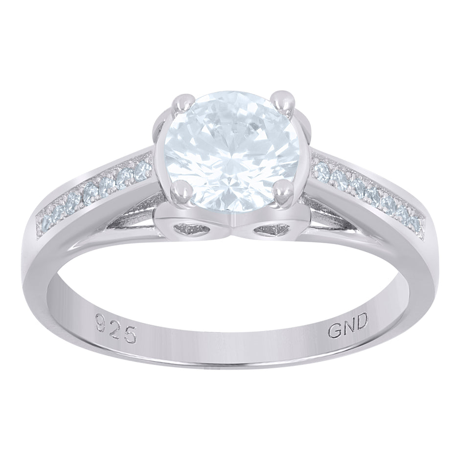925 Sterling Silver Womens Cubic-Zirconia Fashion Ring Size 7