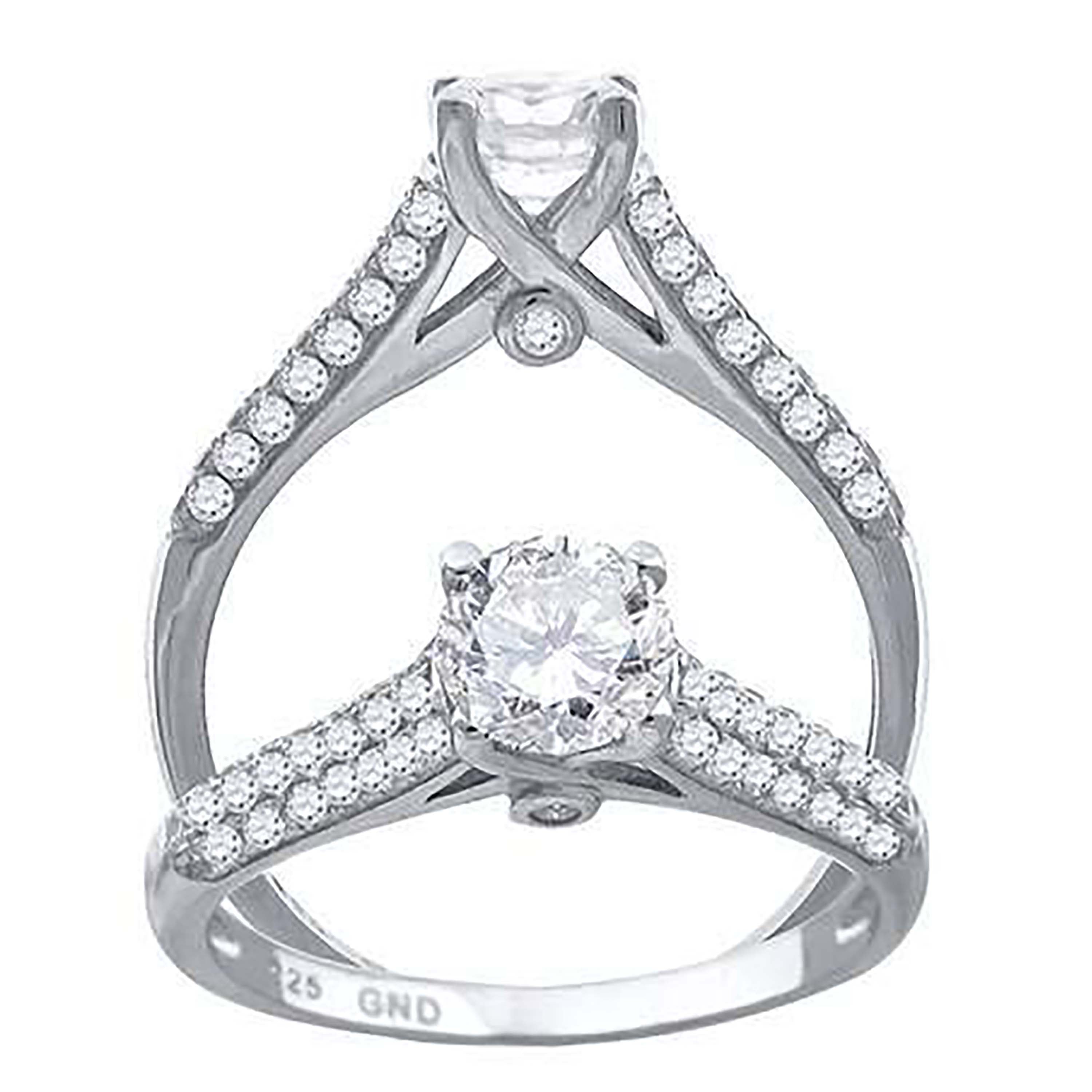 925 Sterling Silver Cubic Zirconia Size-6 Womens Anniversary Promise Wedding Band Engagement Ring