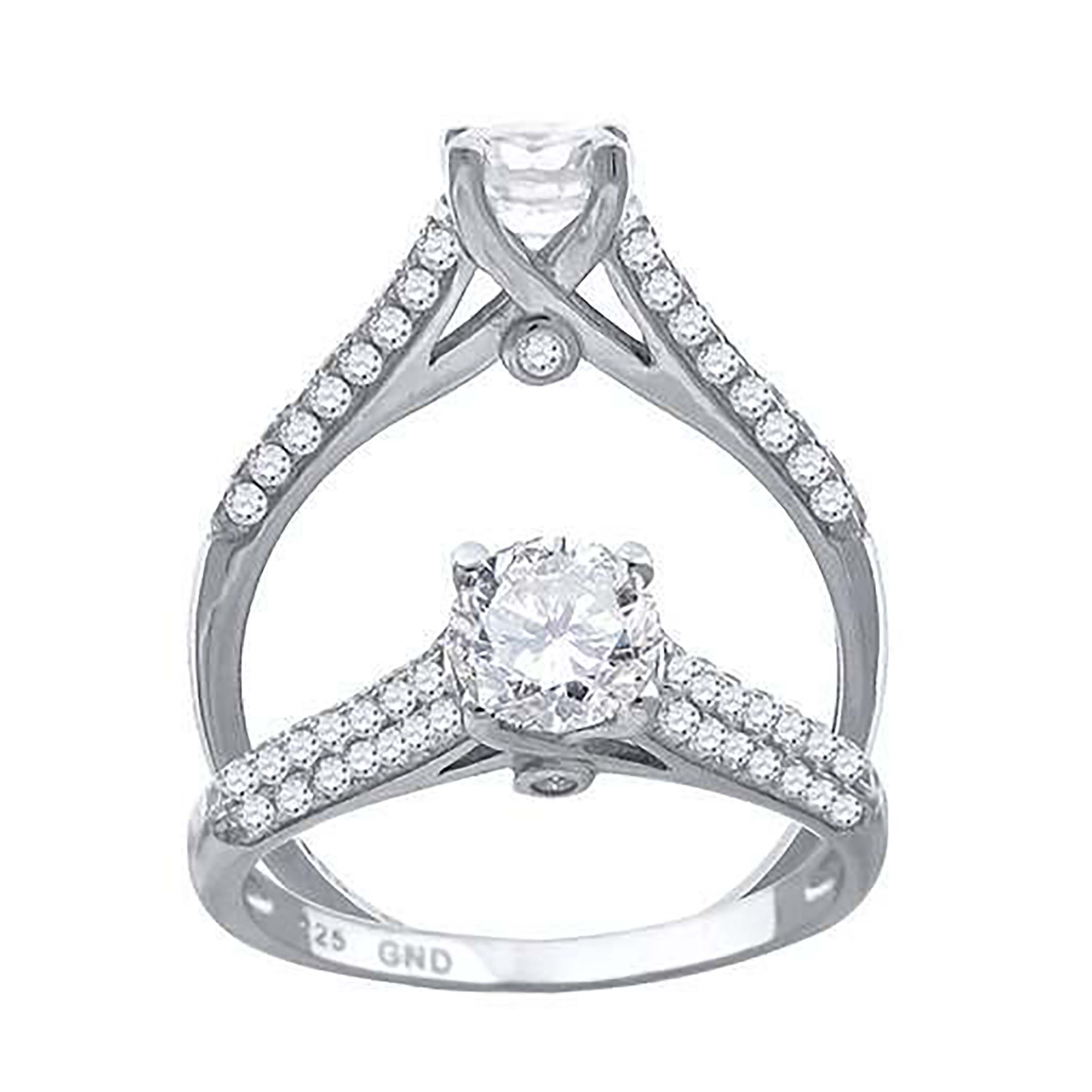 925 Sterling Silver Cubic Zirconia Size-7 Womens Anniversary Promise Wedding Band Engagement Ring - SLV-64580