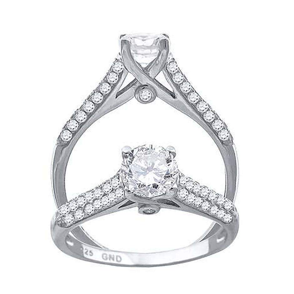 925 Sterling Silver Cubic Zirconia Size-7 Womens Anniversary Promise Wedding Band Engagement Ring - SLV-64580