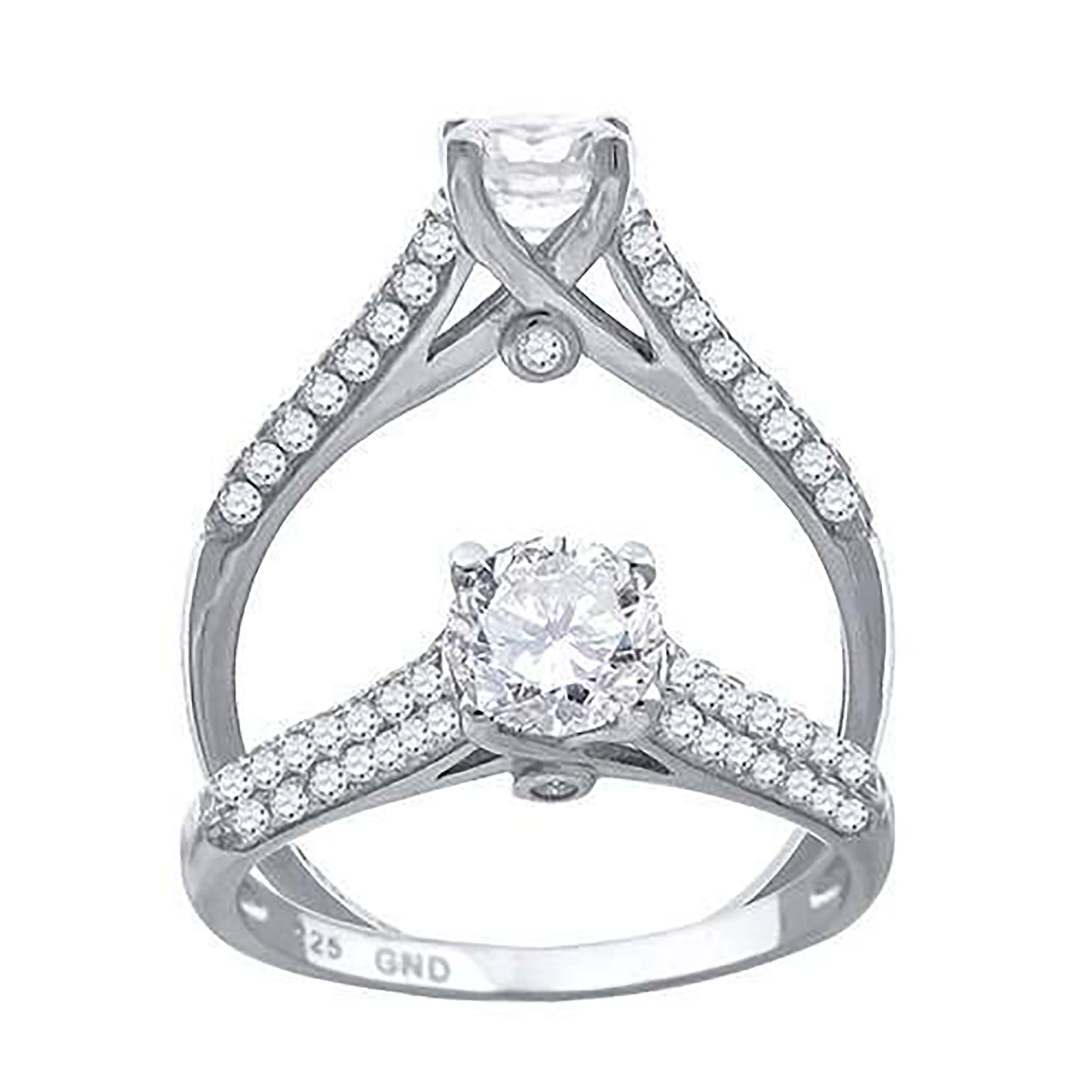 925 Sterling Silver Cubic Zirconia Size-8 Womens Anniversary Promise Wedding Band Engagement Ring - SLV-64581