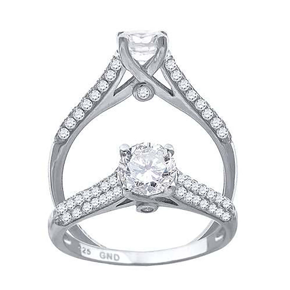 925 Sterling Silver Cubic Zirconia Size-8 Womens Anniversary Promise Wedding Band Engagement Ring - SLV-64581