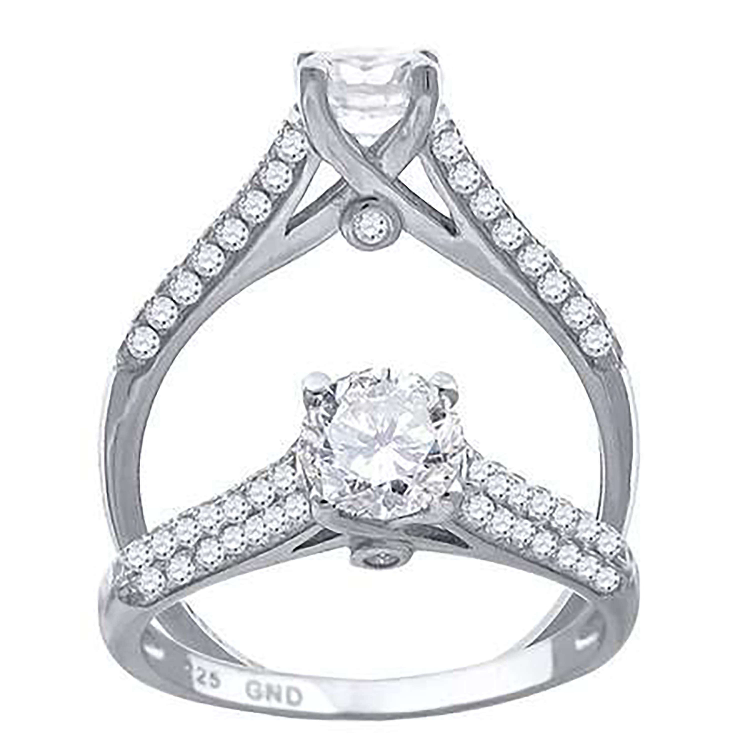 925 Sterling Silver Cubic Zirconia Size-9 Womens Anniversary Promise Wedding Band Engagement Ring - SLV-64582