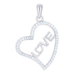 925 Sterling Silver Womens Cz Heart Charm Pendant
