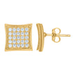 10kt Two-Tone Gold Mens Cubic Zirconia CZ Square Stud Earrings