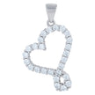 925 Sterling Silver Womens Cz Heart Charm Pendant