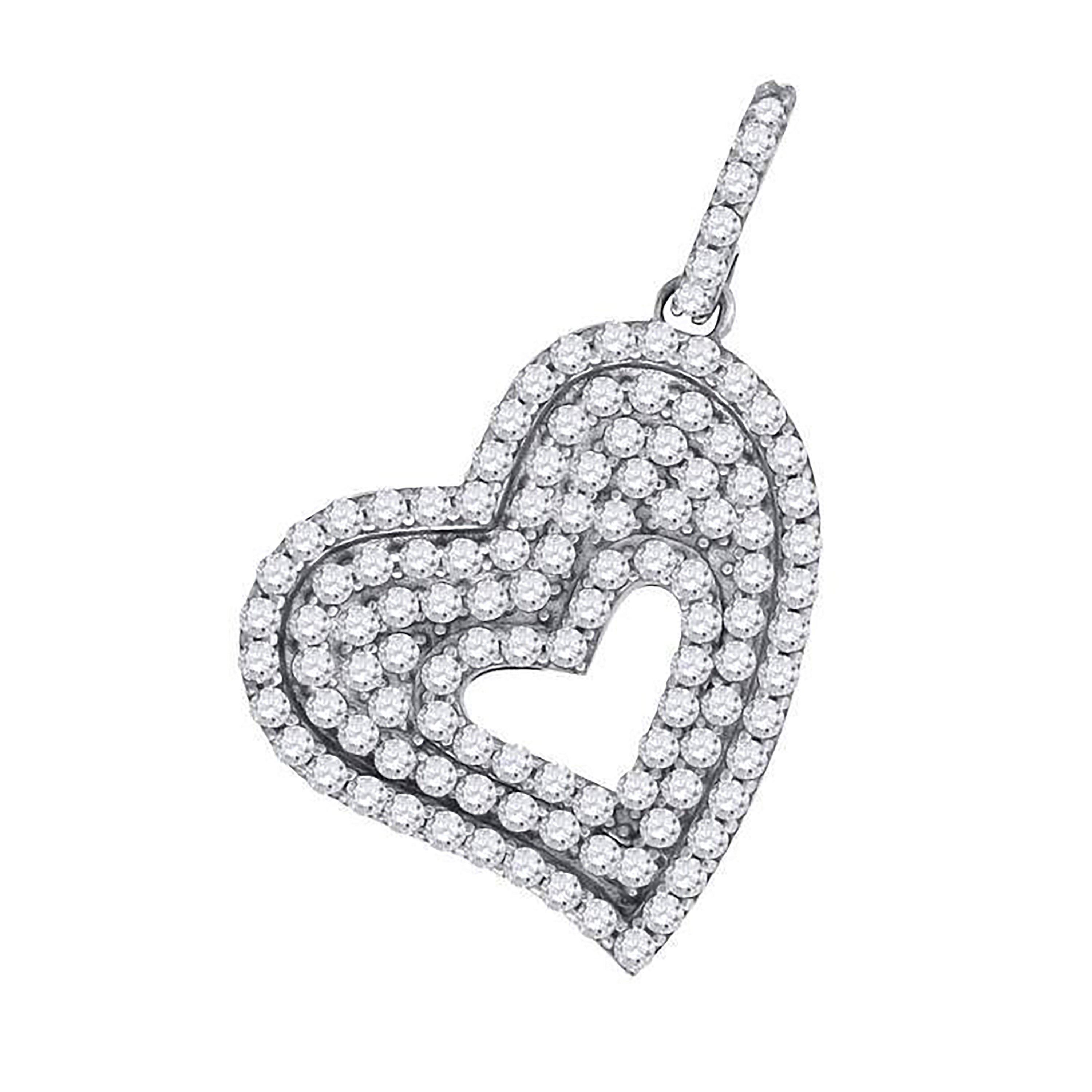 925 Sterling Silver Womens Cz Heart Charm Pendant
