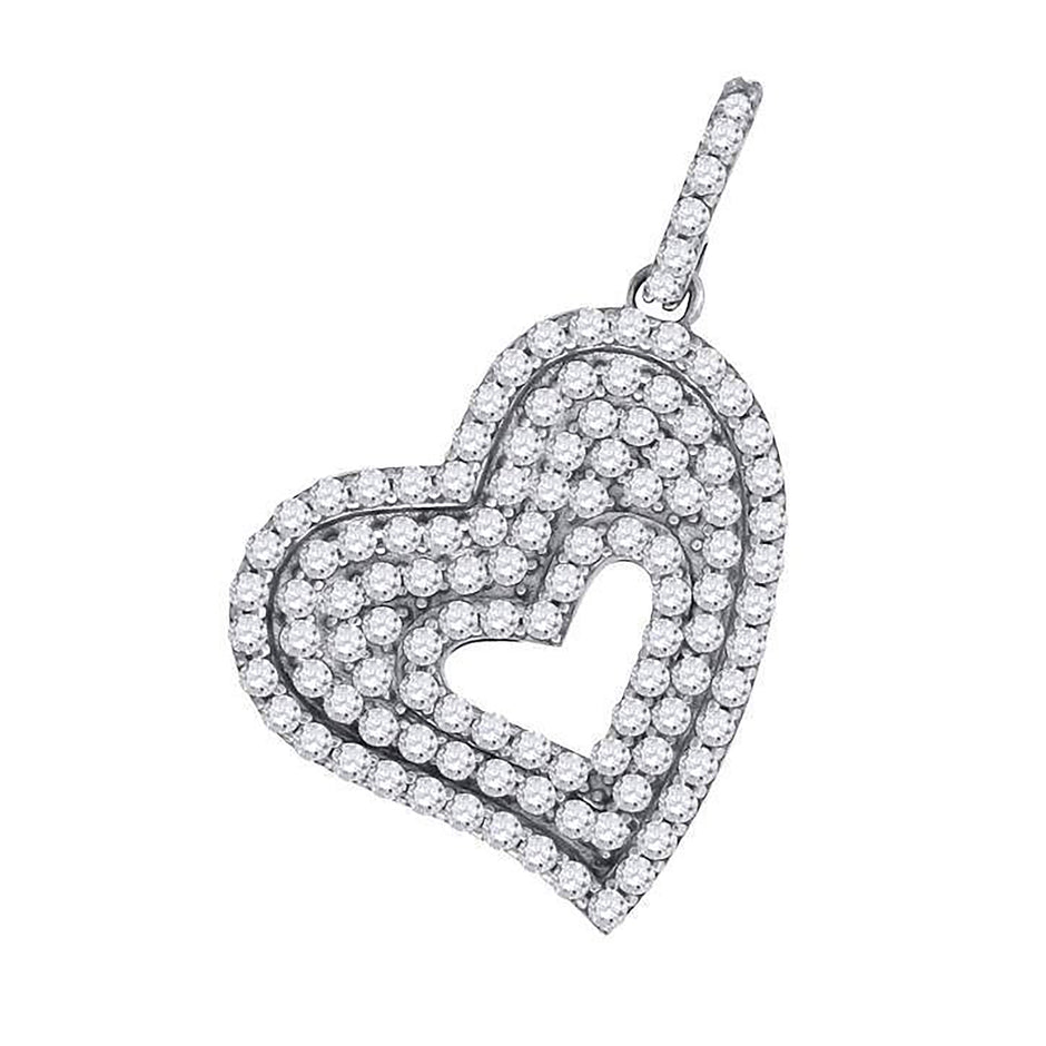 925 Sterling Silver Womens Cz Heart Charm Pendant
