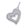 925 Sterling Silver Womens Cz Heart Charm Pendant