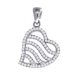 925 Sterling Silver Womens Cz Heart Charm Pendant