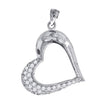 925 Sterling Silver Womens Cz Heart Charm Pendant