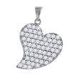925 Sterling Silver Womens Cz Heart Charm Pendant
