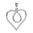 925 Sterling Silver Womens Cz Heart Charm Pendant