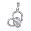 925 Sterling Silver Womens Cz Heart Charm Pendant