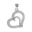 925 Sterling Silver Womens Cz Heart Charm Pendant