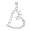 925 Sterling Silver Womens Cz Heart Charm Pendant