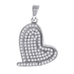 925 Sterling Silver Womens Cz Heart Charm Pendant