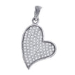 925 Sterling Silver Womens Cz Heart Charm Pendant