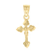 10kt Yellow Gold Unisex Crucifix Cross Religious Charm Pendant