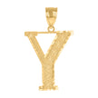 10kt Yellow Gold Unisex Y Alphabet Initials Charm Pendant