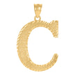 10Kt Yellow Gold Unisex Initial Alphabet C Charm Pendant