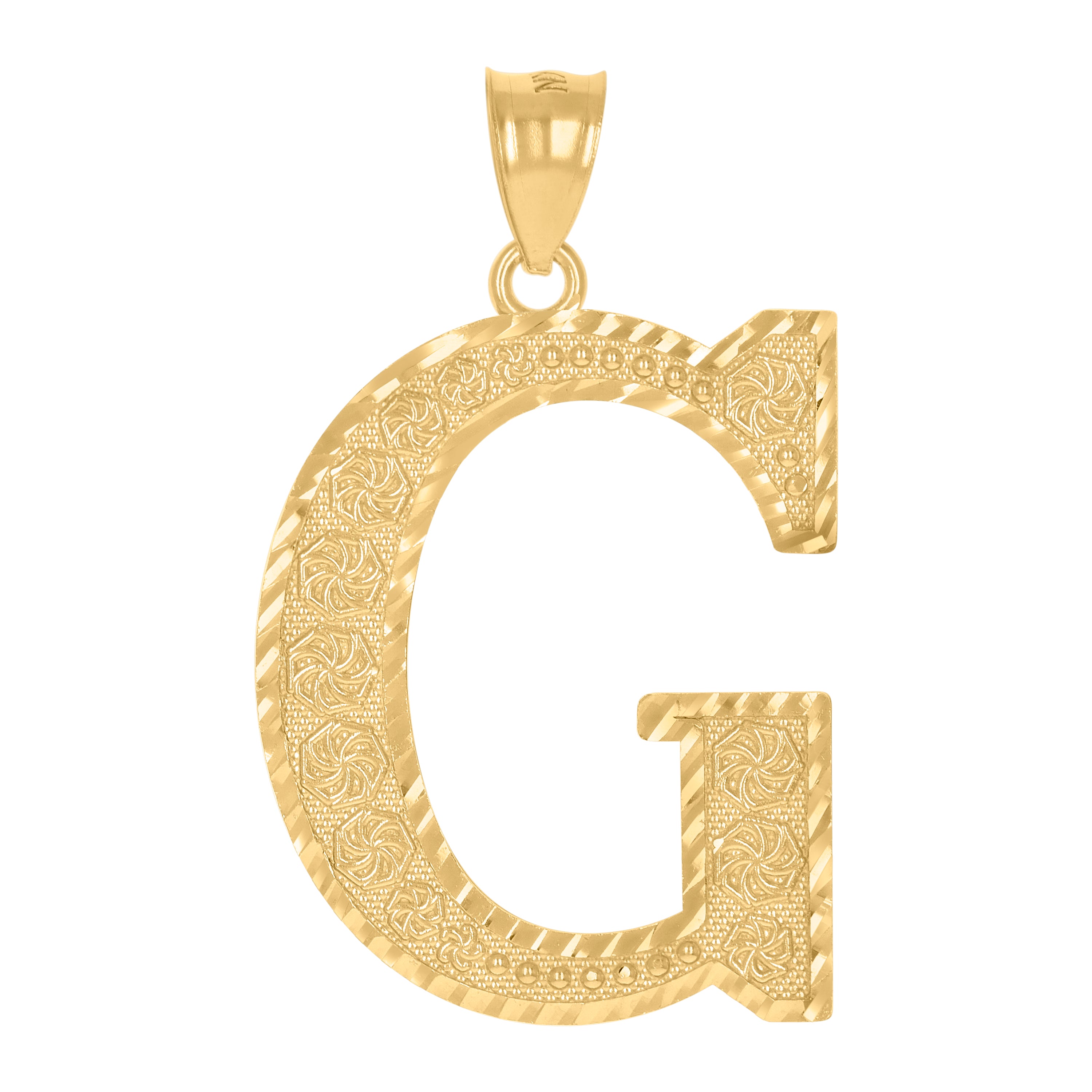10Kt Yellow Gold Unisex Initial Alphabet G Charm Pendant