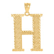 10Kt Yellow Gold Unisex Initial Alphabet H Charm Pendant