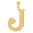 10Kt Yellow Gold Unisex Initial Alphabet J Charm Pendant