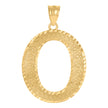 10Kt Yellow Gold Unisex Initial Alphabet O Charm Pendant