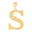 10kt Yellow Gold Unisex S Alphabet Initials Charm Pendant