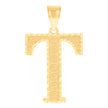 10kt Yellow Gold Unisex Initial Alphabet T Charm Pendant