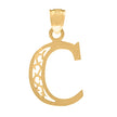 10kt Yellow Gold Unisex Initial Letter C Charm Pendant