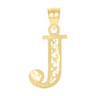 10kt Yellow Gold Unisex Initial Letter J Charm Pendant