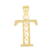 10kt Yellow Gold Unisex Initial Letter T Charm Pendant