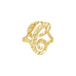 10kt Yellow Gold Womens Diamond-Cut Textured Initial Letter C Band Ring