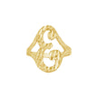 10kt Yellow Gold Womens Diamond-Cut Textured Initial Letter E Band Ring
